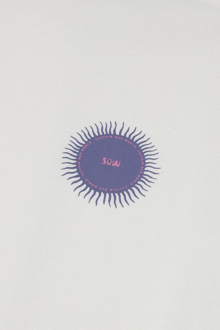 Relaxed Organic Cotton T-Shirt With SOW Sun Print