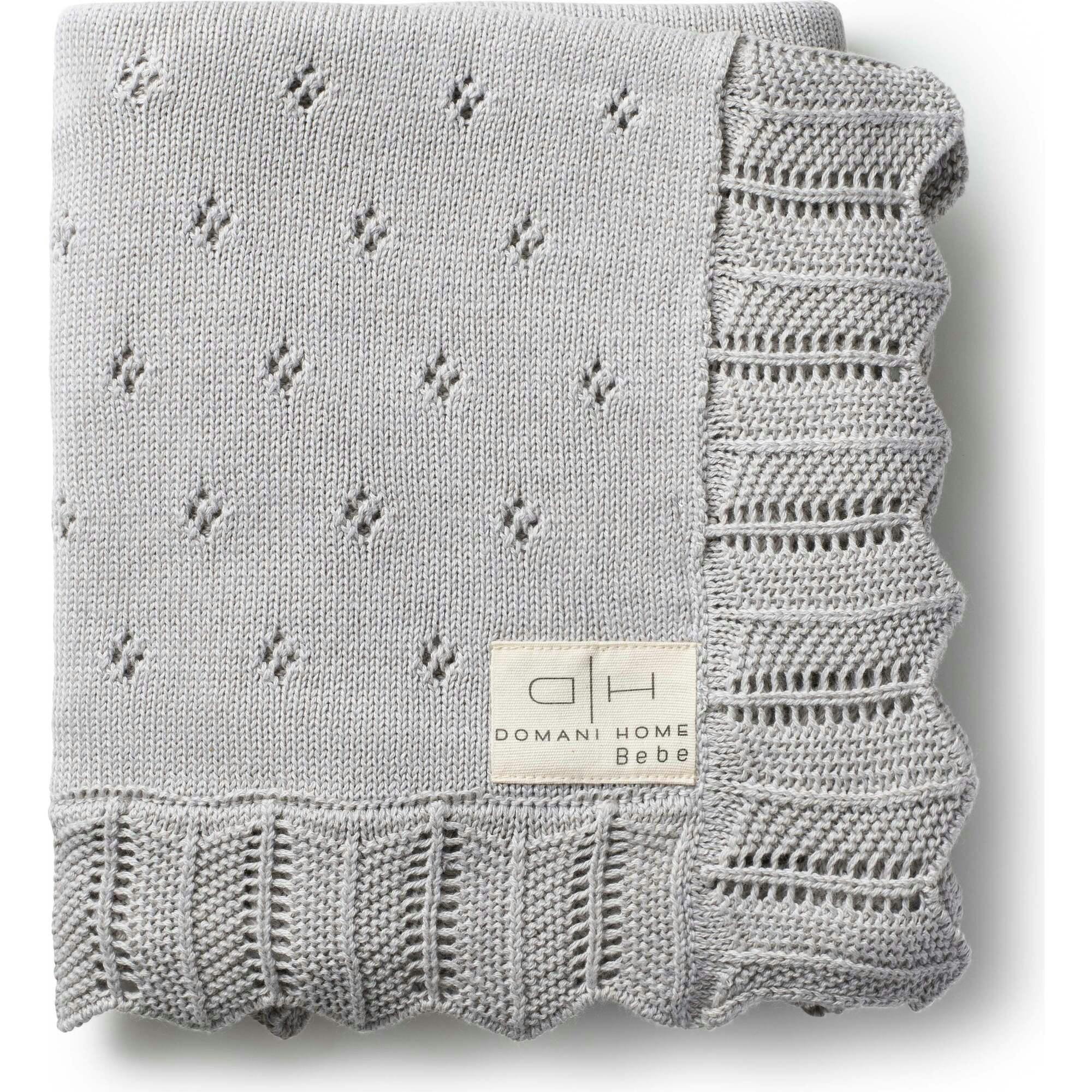 Scalloped Pointelle Blanket - Nimbus Cloud