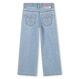 Embroidered denim pants