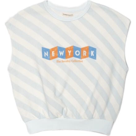 Organic Brooklyn Tank in Sky Blue Stripe