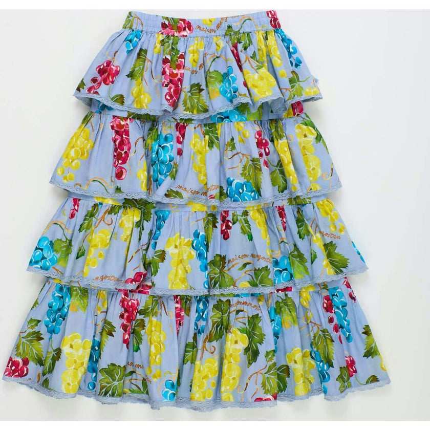 RUFFLES UVAS SKIRT LIGHT BLUE