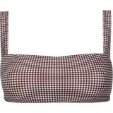 women's cocoa gingham bandeau bikini top