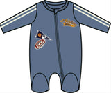 Baby Varsity Football Thermal Footie - Blue