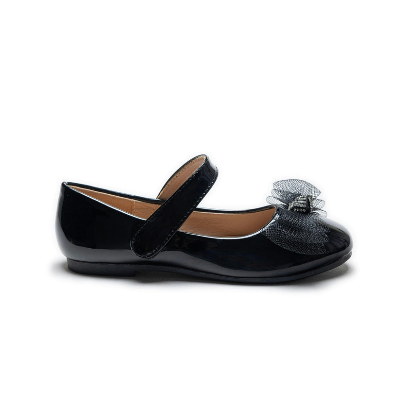 Black Lucille Bow Flats