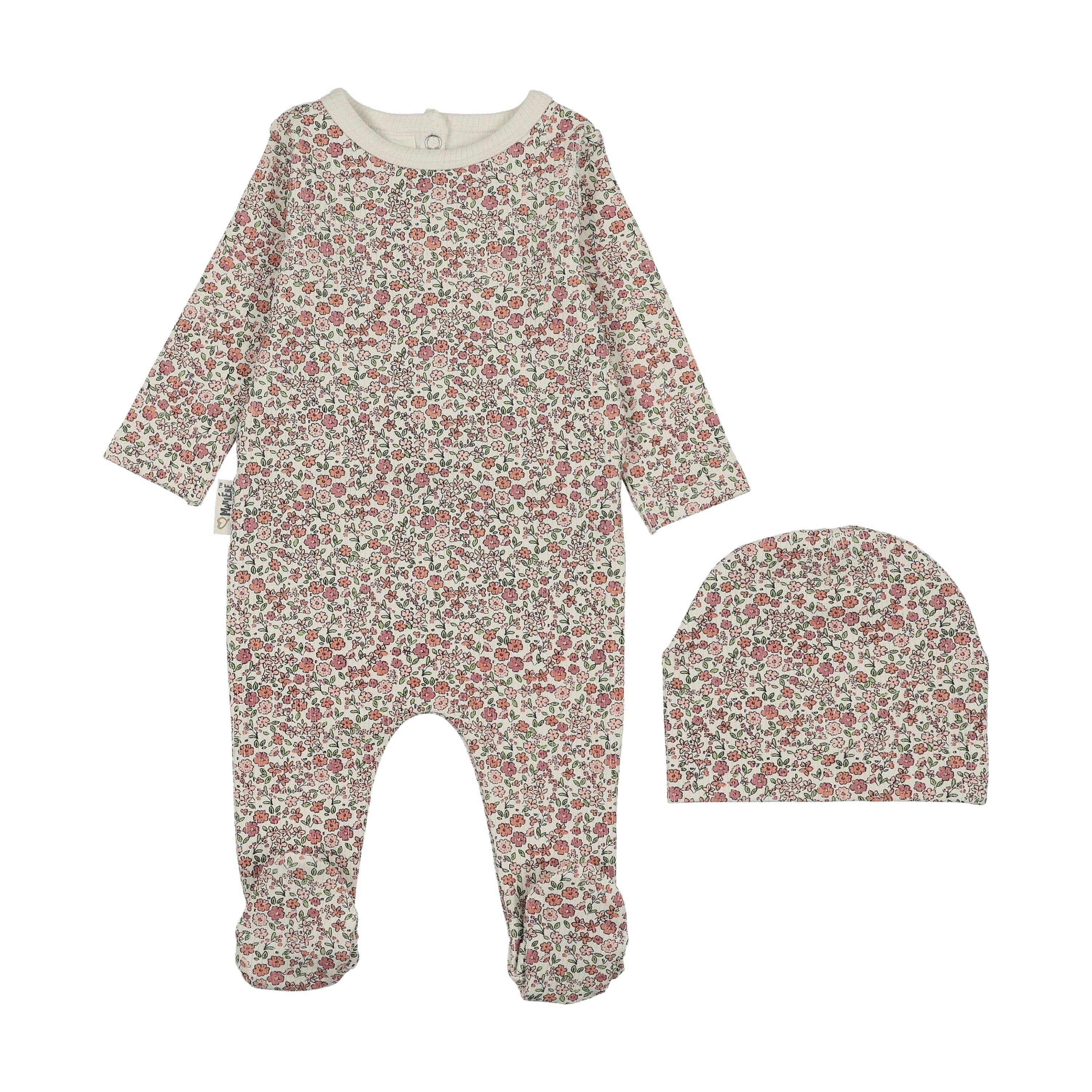 Daisy Rib Footie, White