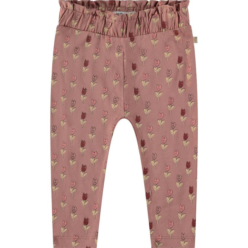 Floral Print Cuffed Waist Leggings