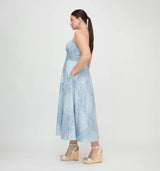 The Margot Dress - Dusty Blue Paisley Scarf