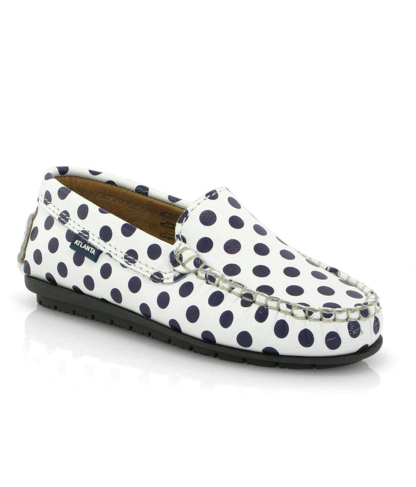 Dots Smooth Leather Walkers, White