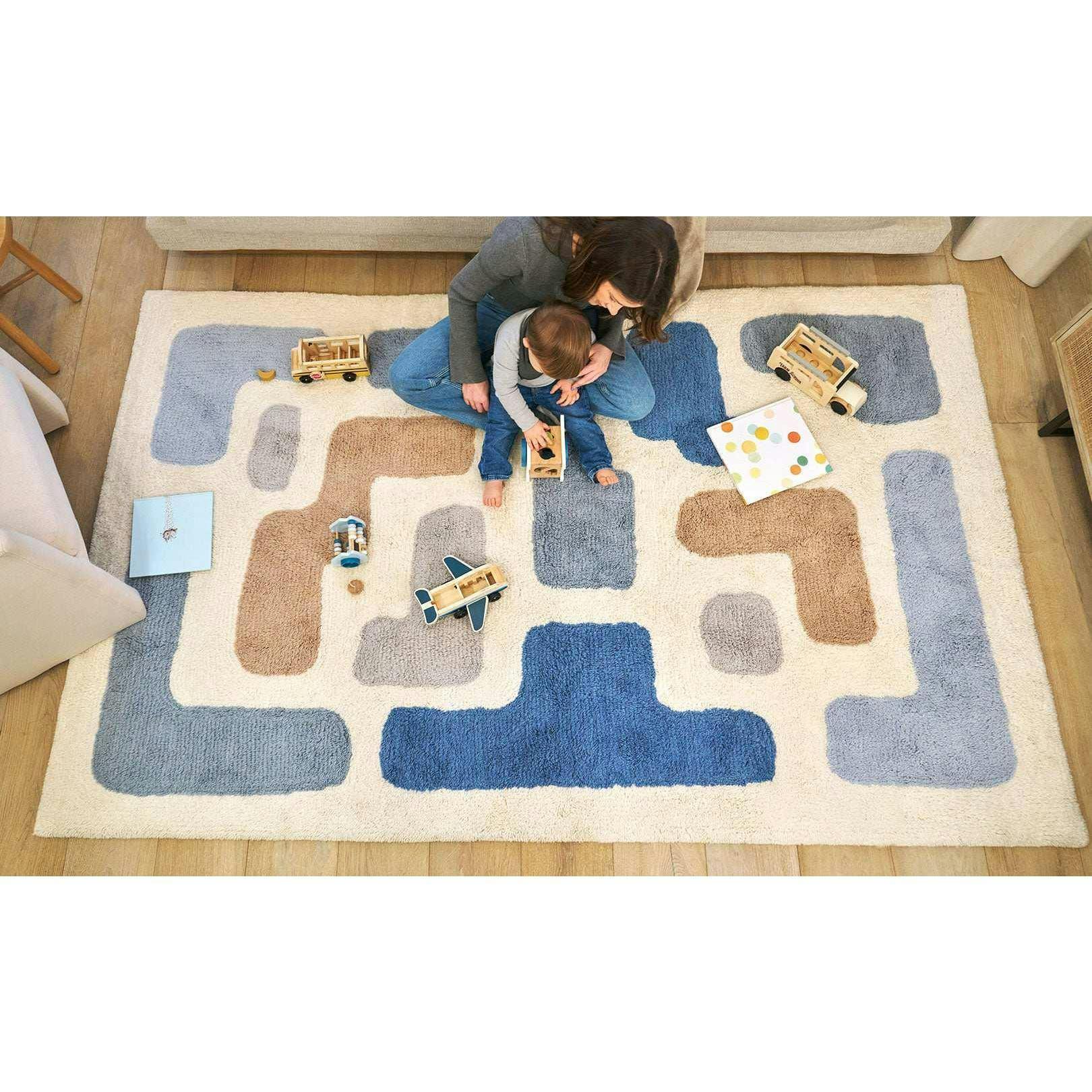 Stacked Washable Wool Area Rug