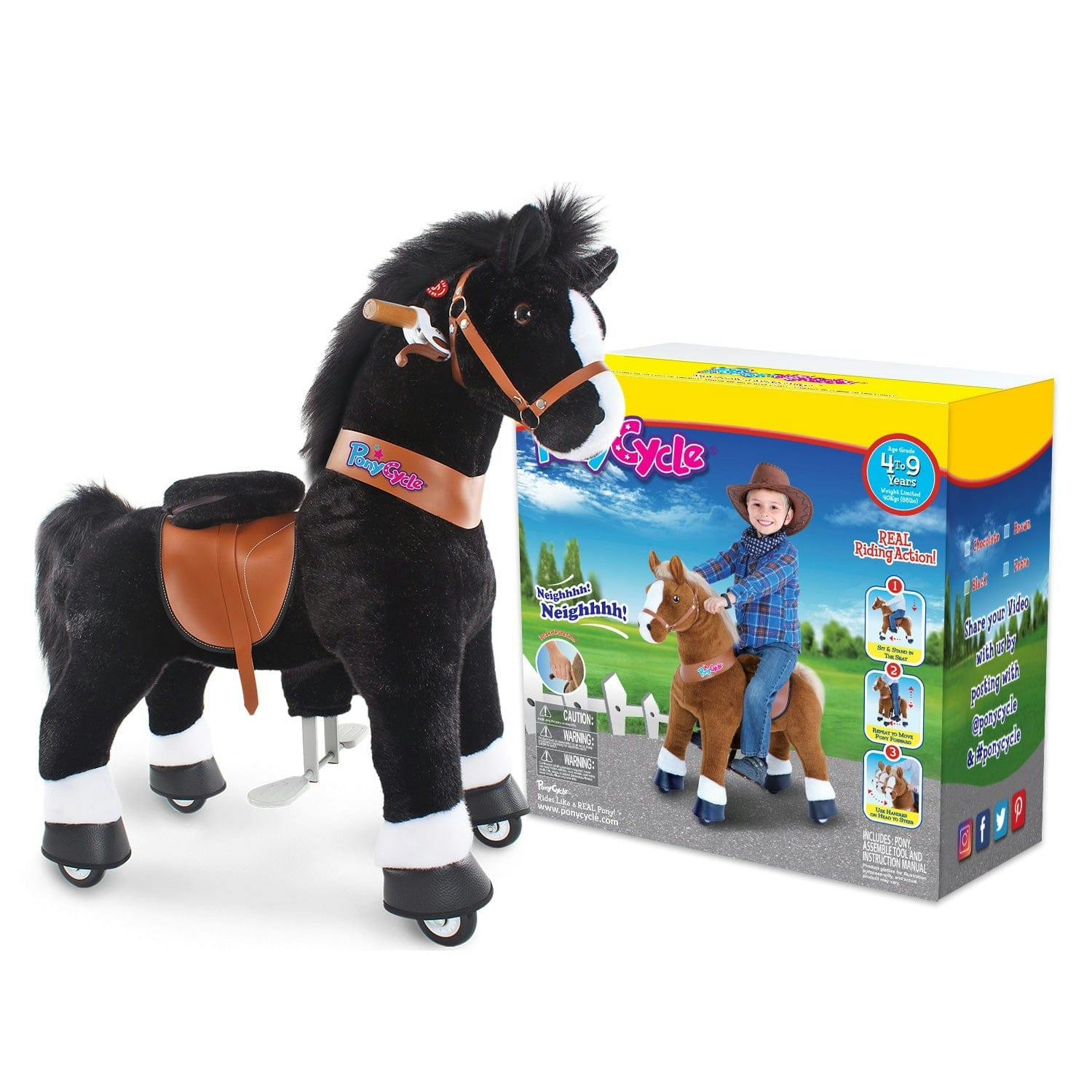 Model U® Horse Ride-On Toy Age 4–7 – Black