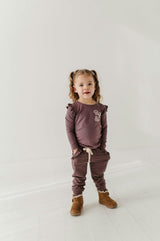 Girls Joggers in Plum