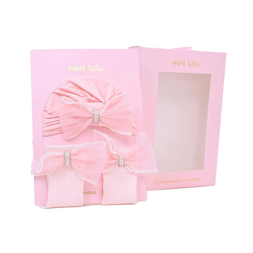 Pink Bow Pearl Lined Gift Set