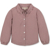 Organic Button Down Peter Pan Collar Top, Red