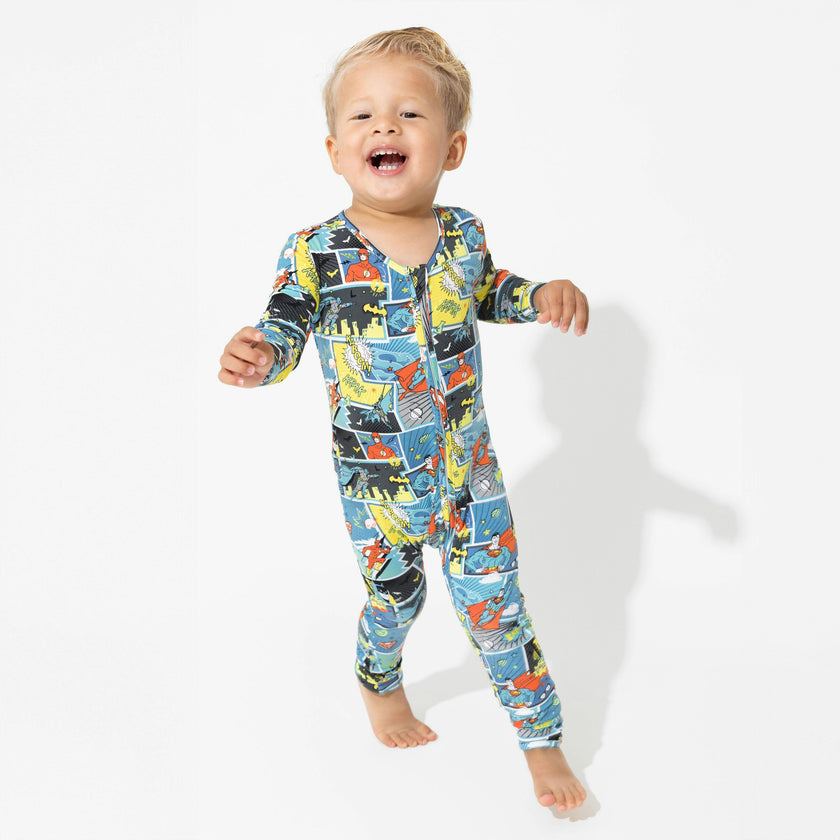 Justice League Heroes Bamboo Convertible Footie