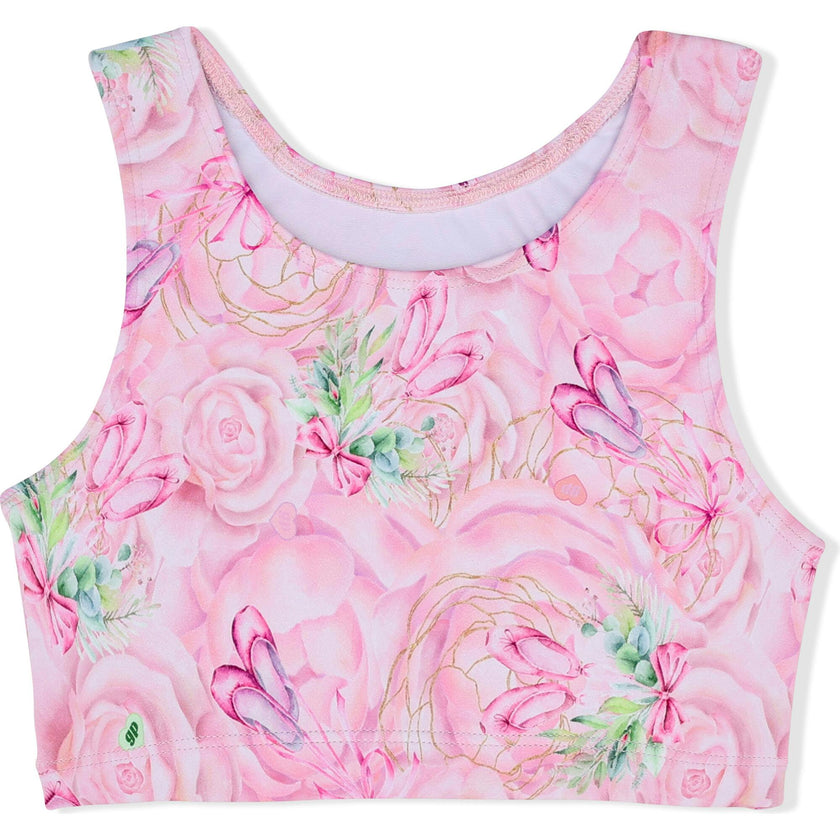 Ballet Bows Sports Bra Crop, Pink