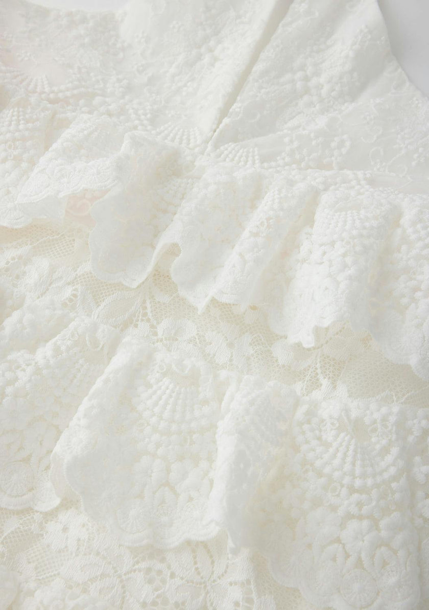 Paloma Lace Frill Maxi Dress