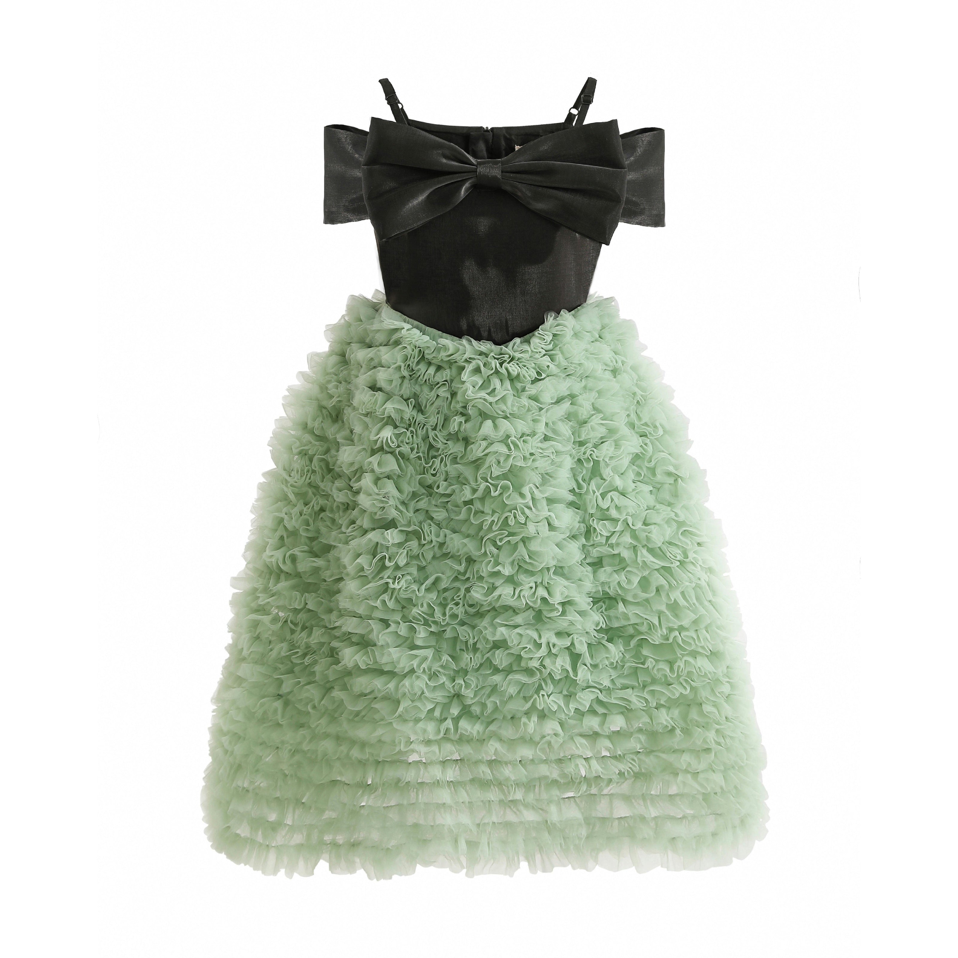 Black & Green Marcella Bow Dress