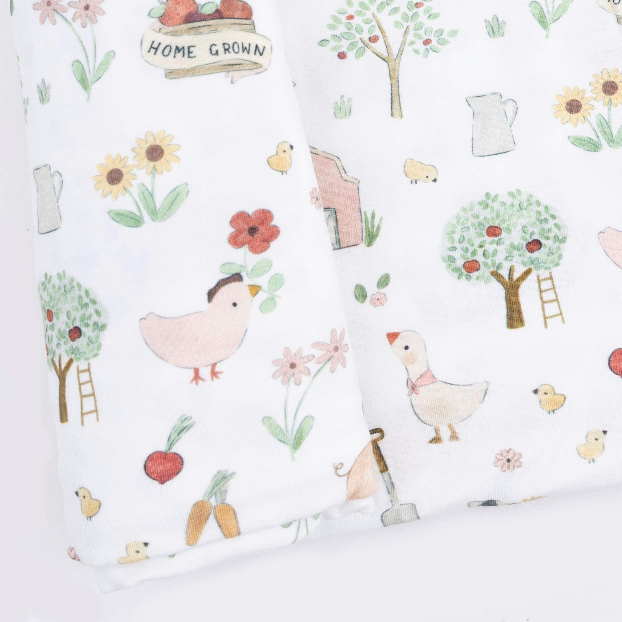 Cute Farm Animals Pink - Swaddle Blanket