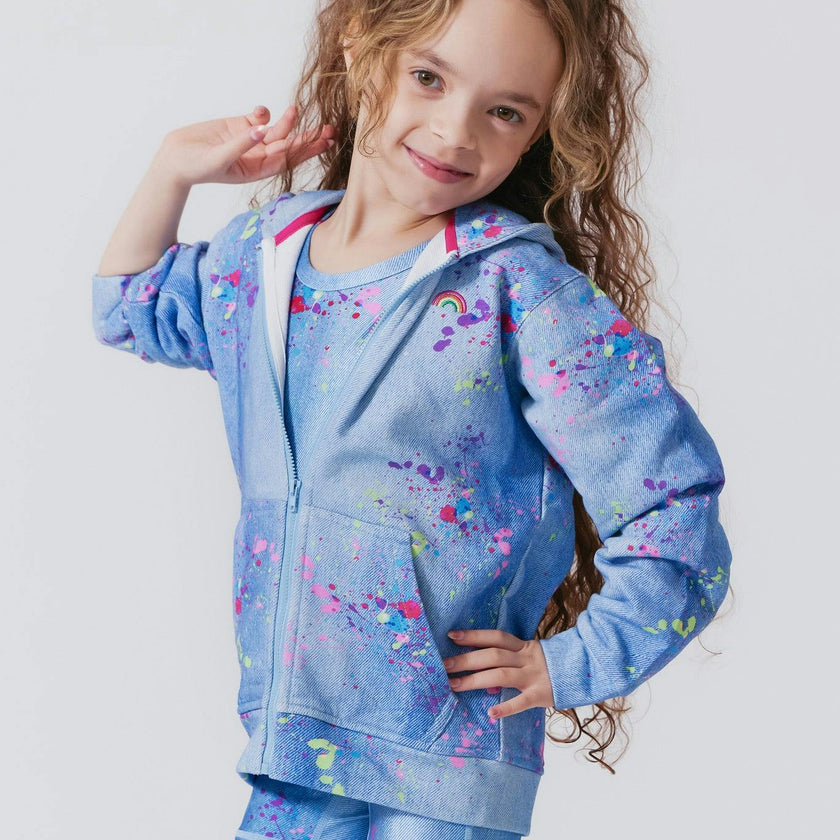 Girls Oversized Drop Shoulder Full-Zip Hoodie