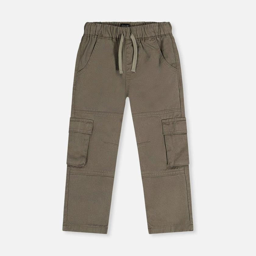 Twill Pants With Cargo Pockets Grey