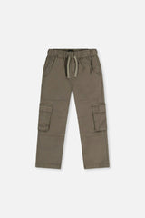 Twill Pants With Cargo Pockets Grey
