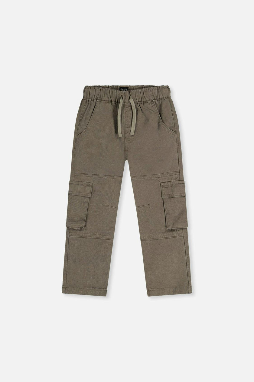 Twill Pants With Cargo Pockets Grey