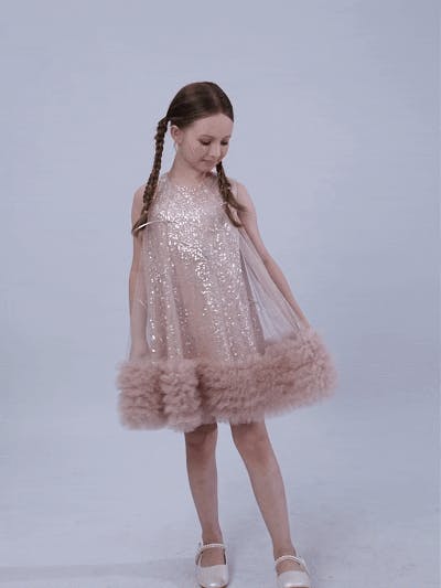 Pink Evangeline Sequin Tulle Dress