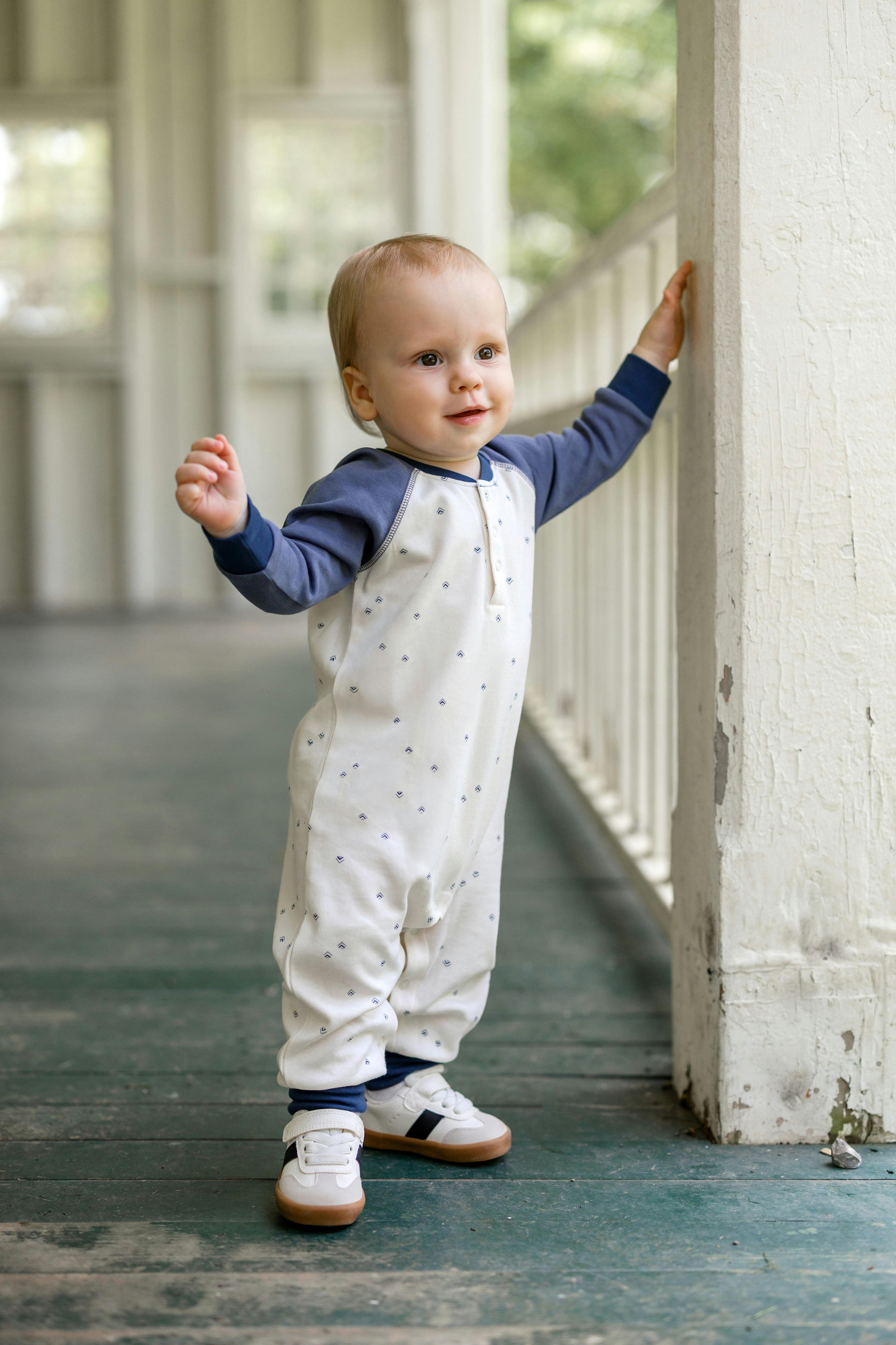 Brix Henley Romper - Peak / Steel