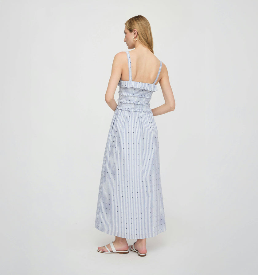 The Analise Nap Dress - Blue Swiss Dot