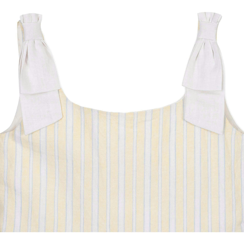 Linen Bow Shoulder Dress, Yellow