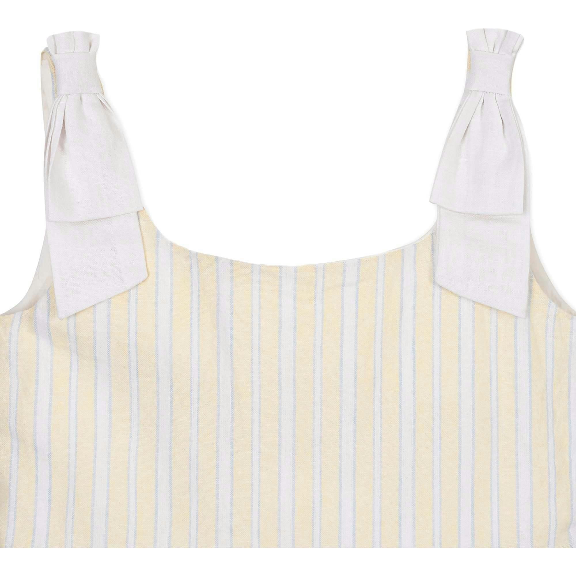 Linen Bow Shoulder Dress, Yellow