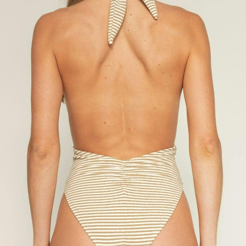 Women's Tropez Striped Tie-Up One-Piece Swimsuit