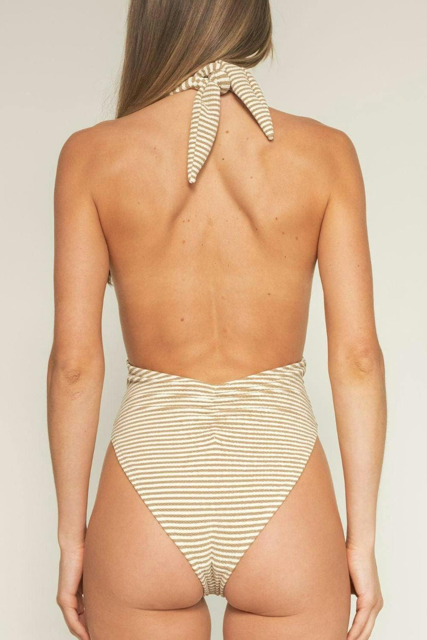 Women's Tropez Striped Tie-Up One-Piece Swimsuit