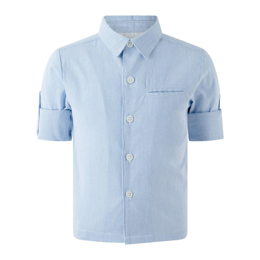 Blue Stripe Turn-up Shirt