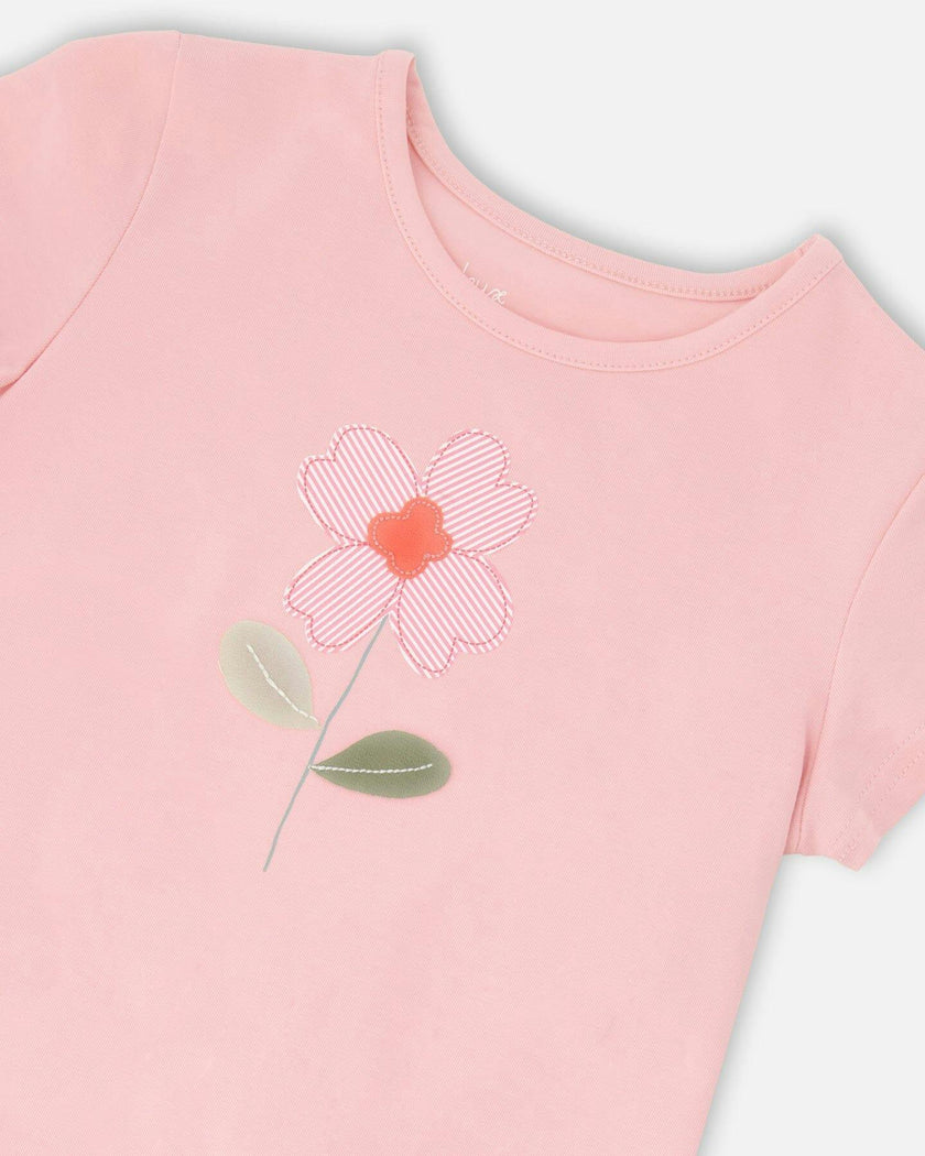 Organic Cotton Bi-Material Tunic With Ruffle