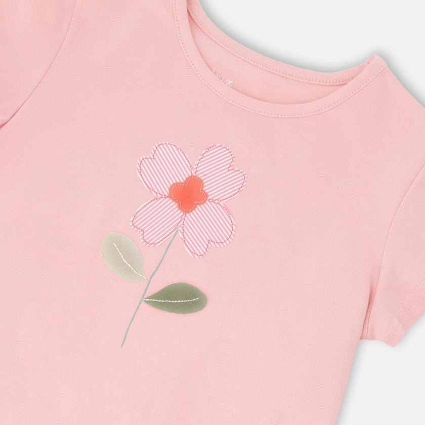 Organic Cotton Bi-Material Tunic With Ruffle