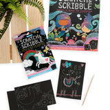 Scratch and Scribble Mini Scratch Art Kit - Funtastic Friends - 8 Cards 1 Sticker Sheet