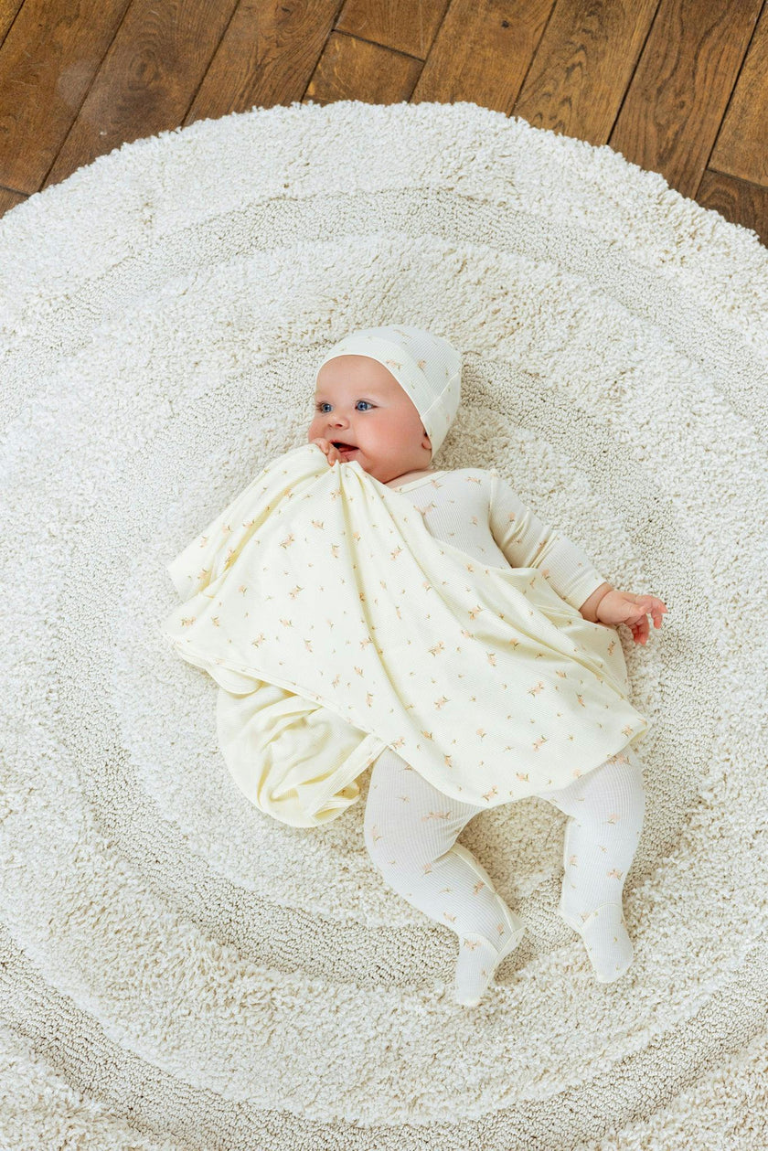 Bamboo Ribbed Floral Footie
