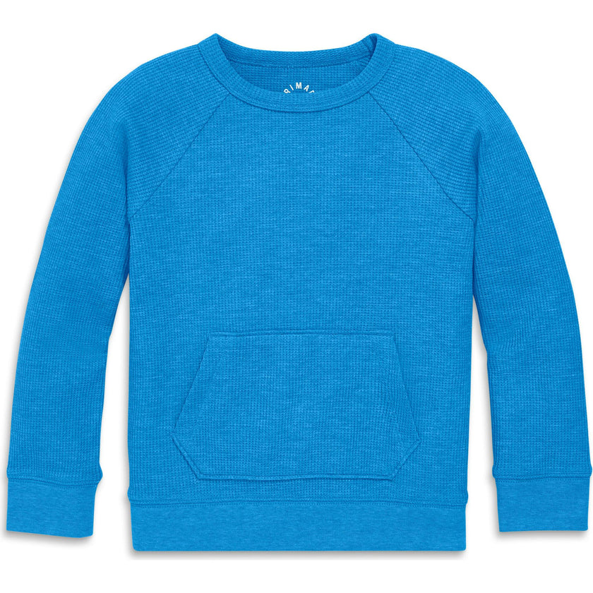 Kids heathered waffle pocket tee