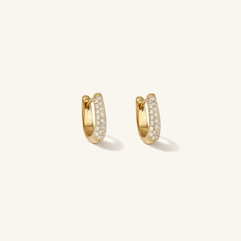 Mini Theodora Triple Diamond Hoop Earrings