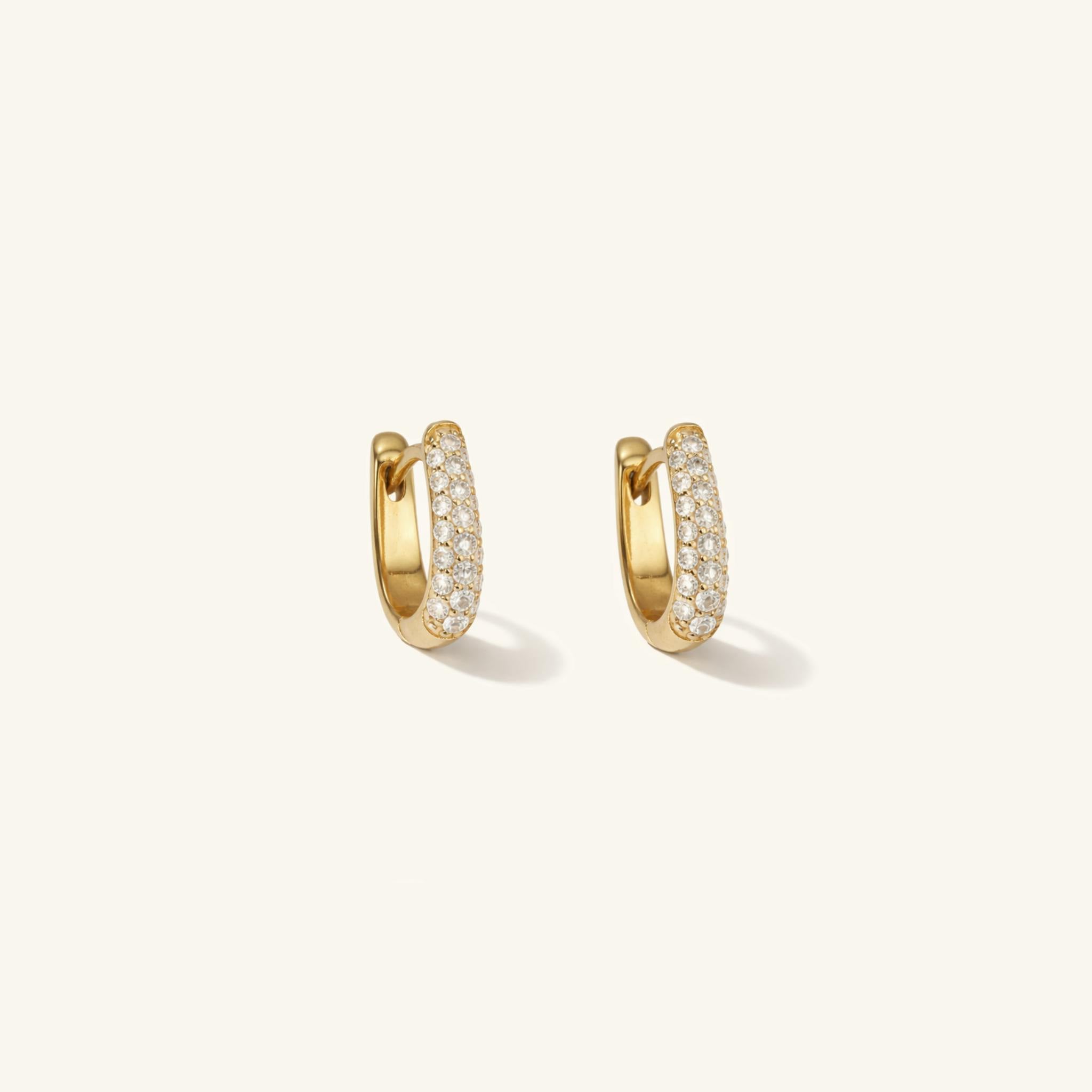 Mini Theodora Triple Diamond Hoop Earrings