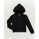 Girls Rib Hoodie in Black