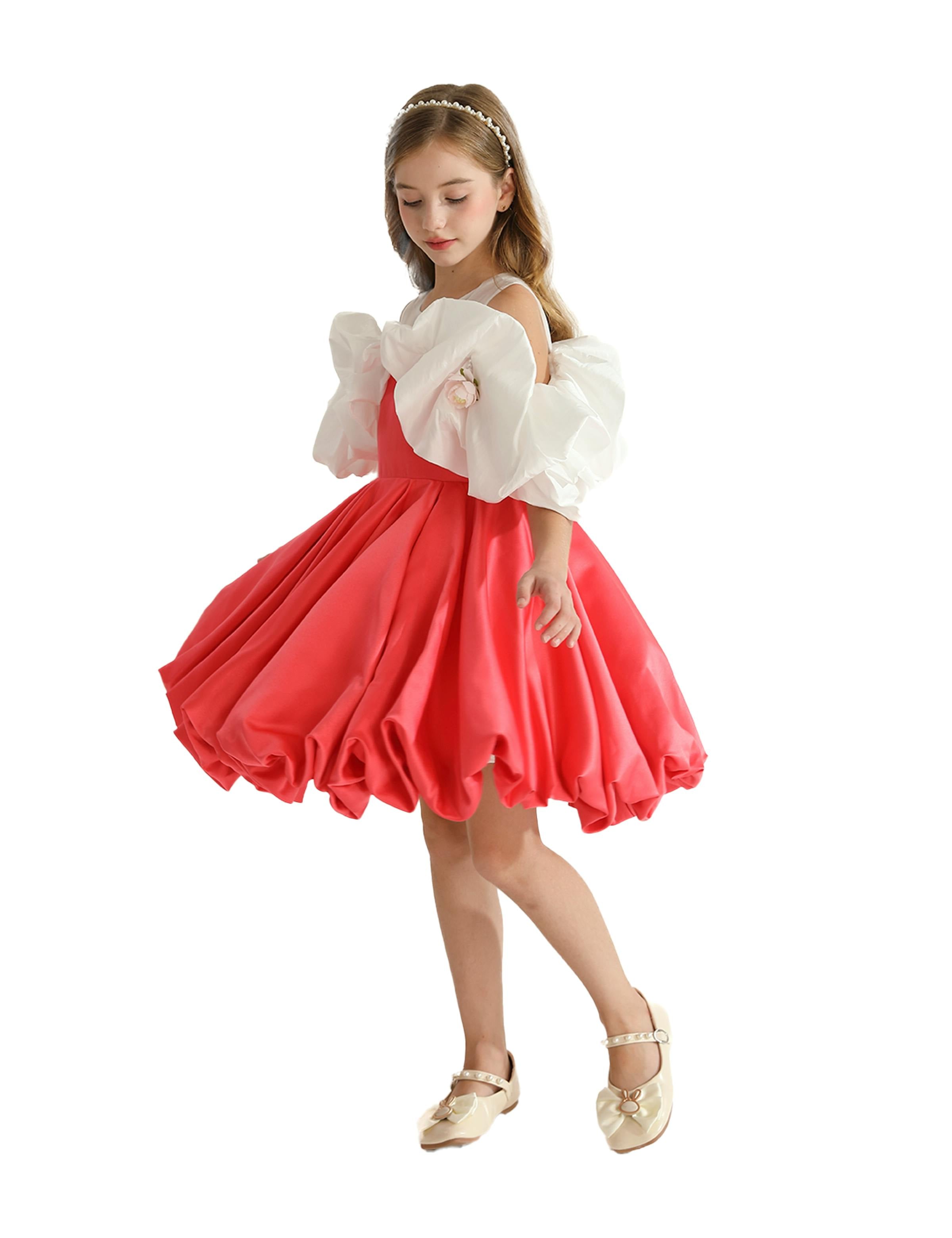 Red Silhouette White Sleeve Isadora Dress