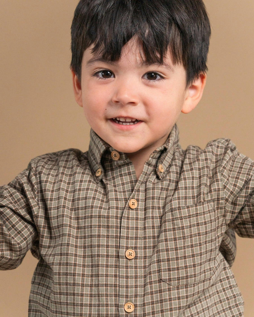 Ralph Shirt Green Brown Check