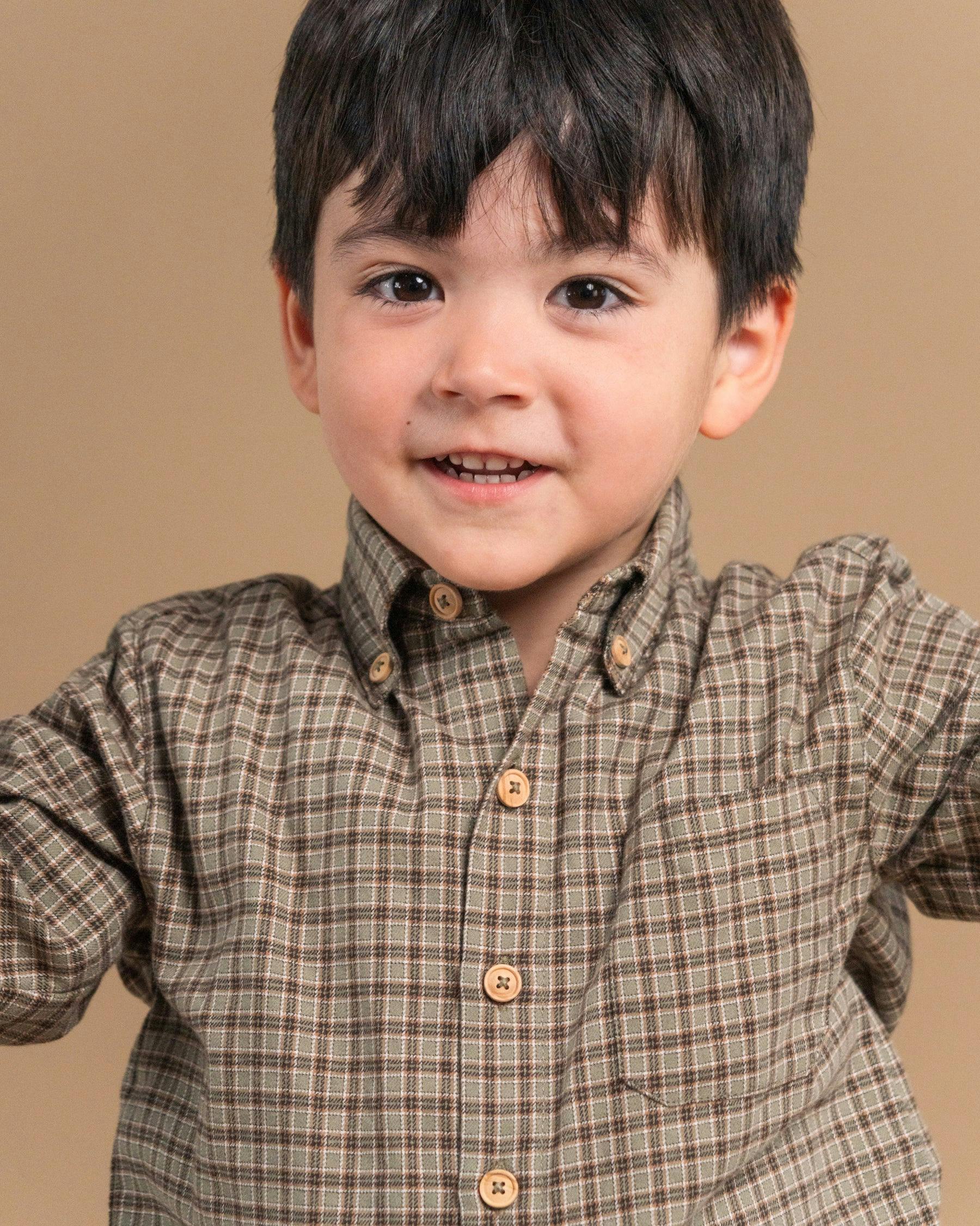 Ralph Shirt Green Brown Check
