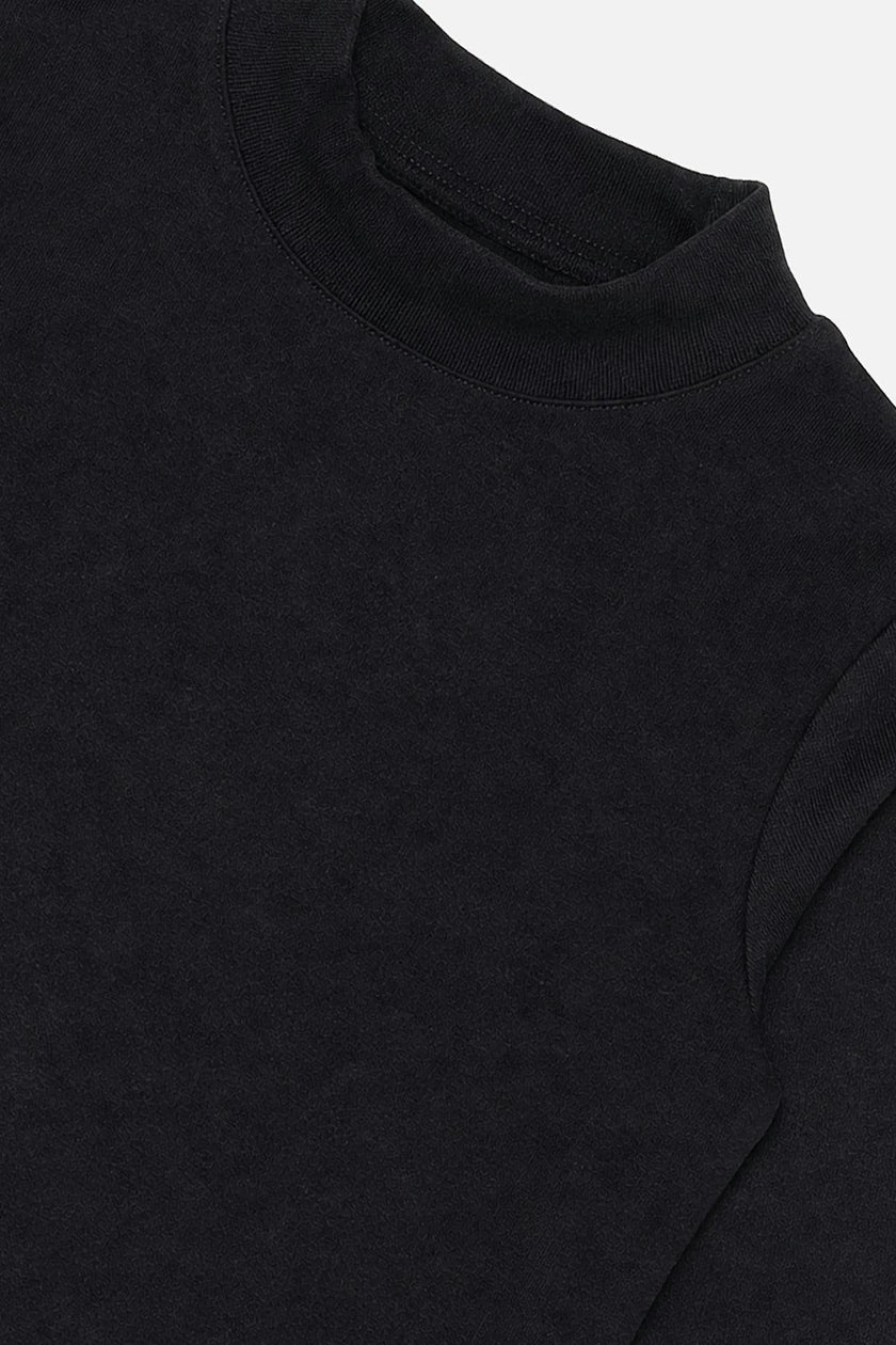 Brushed Rib Crew Neck Top Black