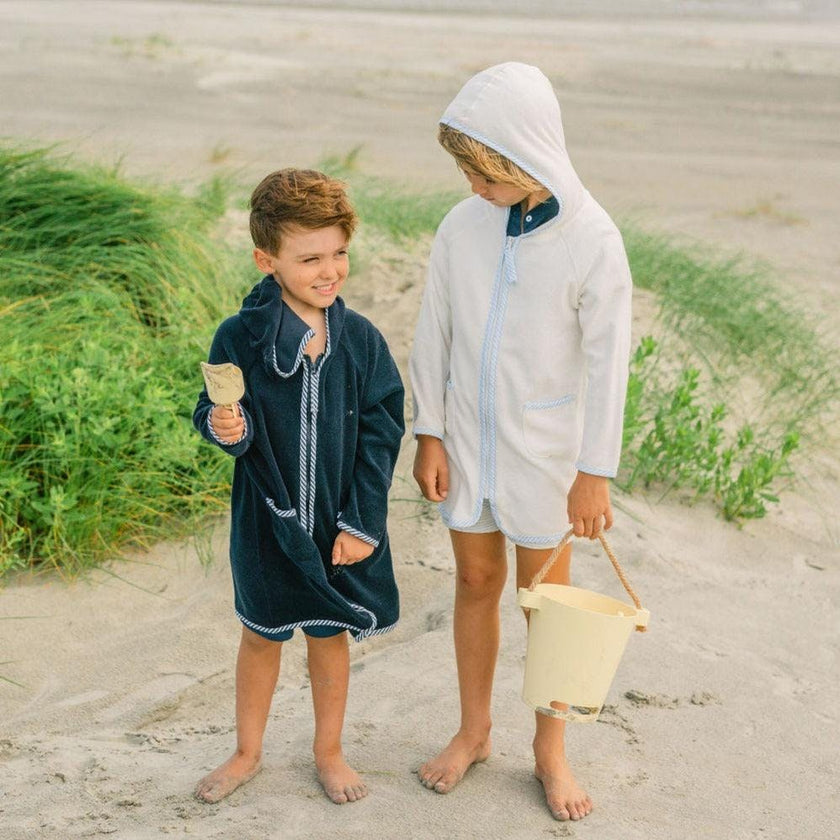 Unisex French Terry Hooded Coverup, Navy