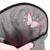 Doll Table Seat: Grey, Pink, Butterfly