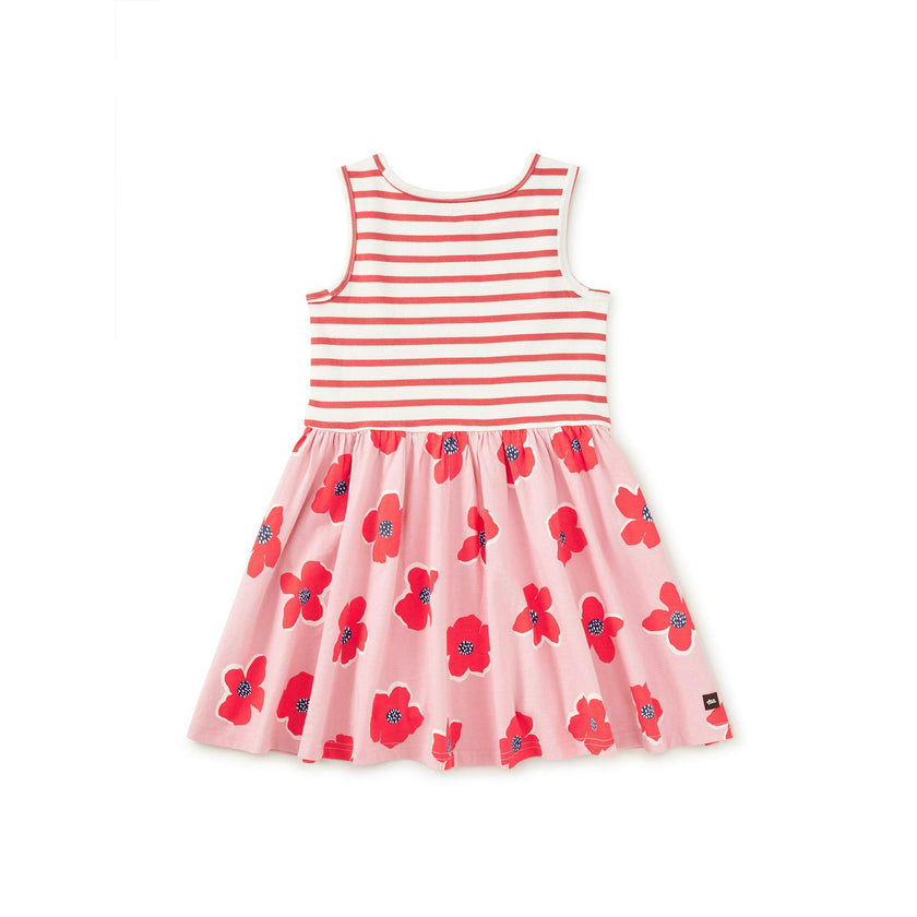 Print Mix Tank Skirted Dress, Rock Floral