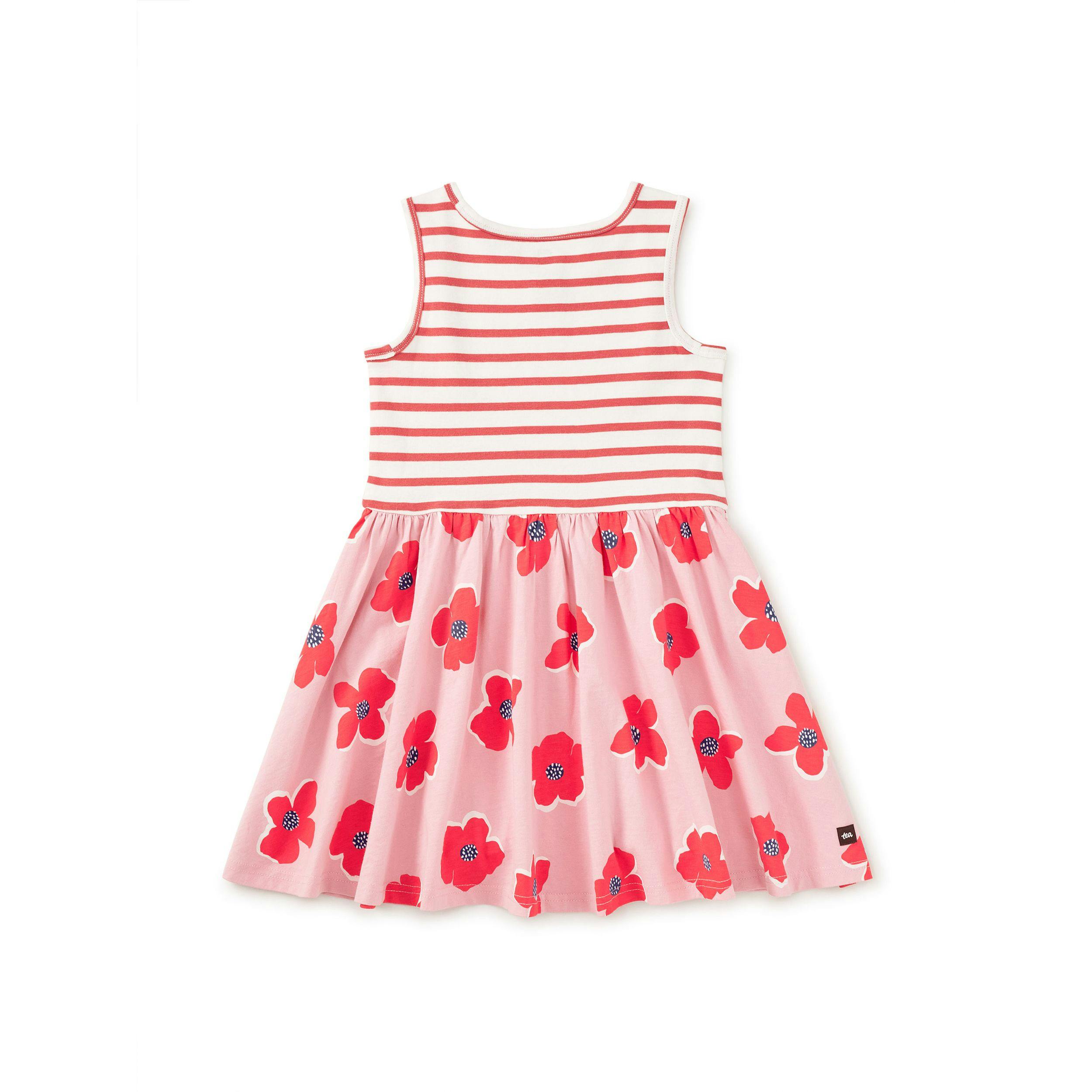 Print Mix Tank Skirted Dress, Rock Floral